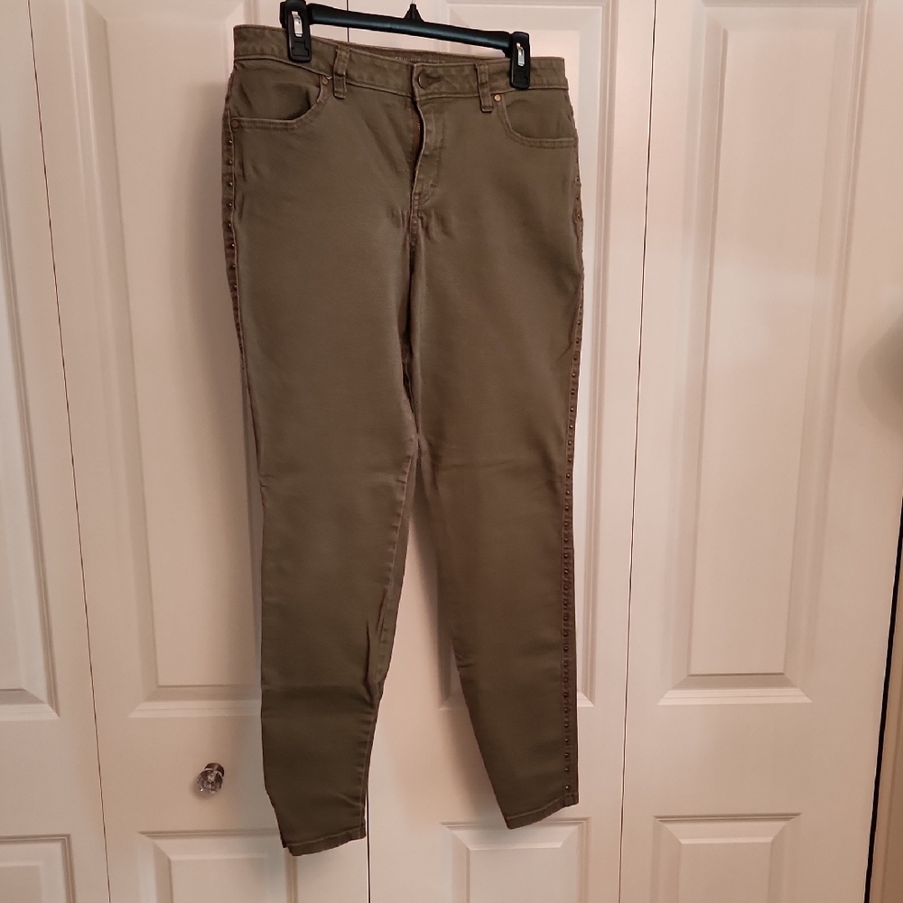 Jennifer Lopez Olive Green Stretch Jeans 30" inseam